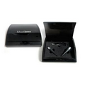 Wine Accessories 3 Piece Gift Set in Black Shiny Curved Wooden Box